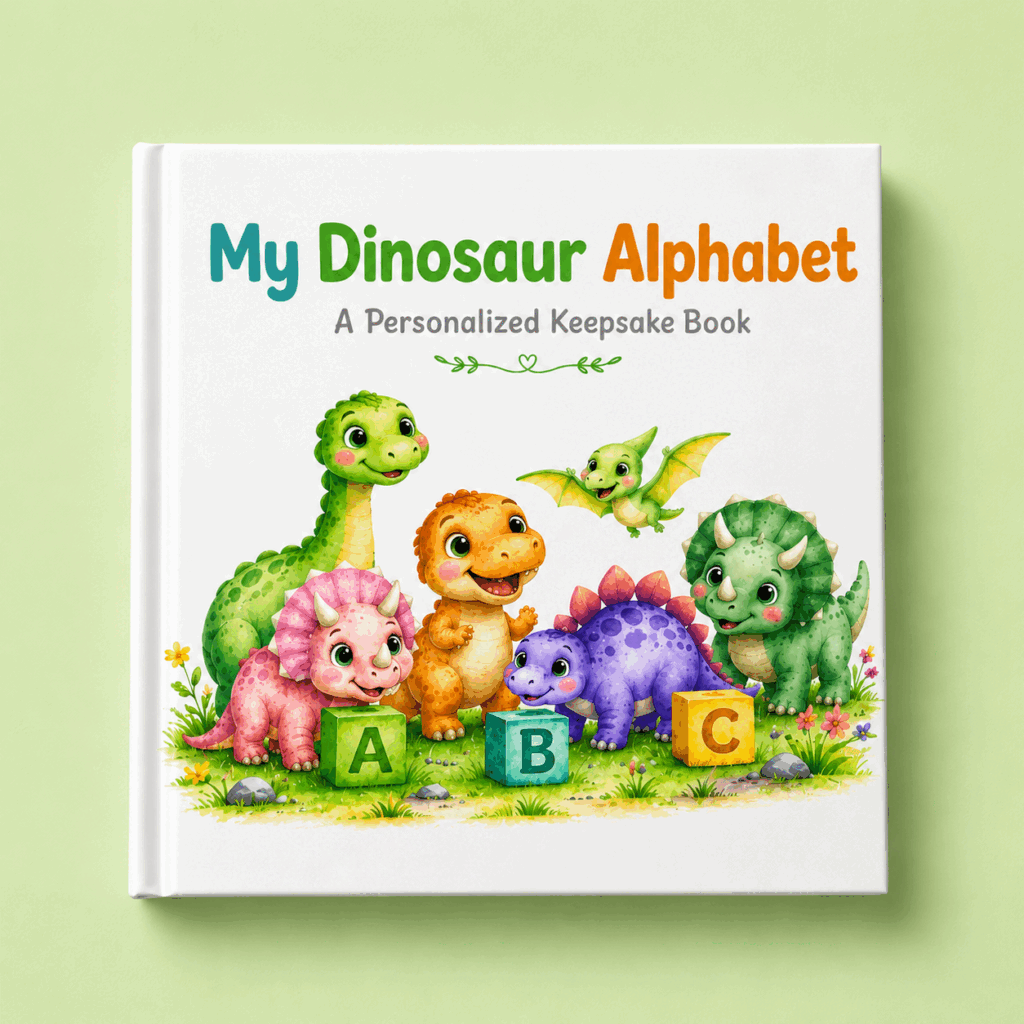 Cover of My Dinosaur Alphabet, a personalized childrens picture book from Fenous